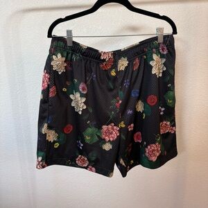 John Elliott Men’s Practice Shorts Night Lotus Multicolor Floral Athletic Shorts